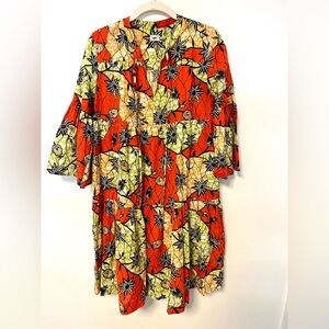 WARM NY Wax Poetic Tiered Garden Cotton Dress Size 1 S M